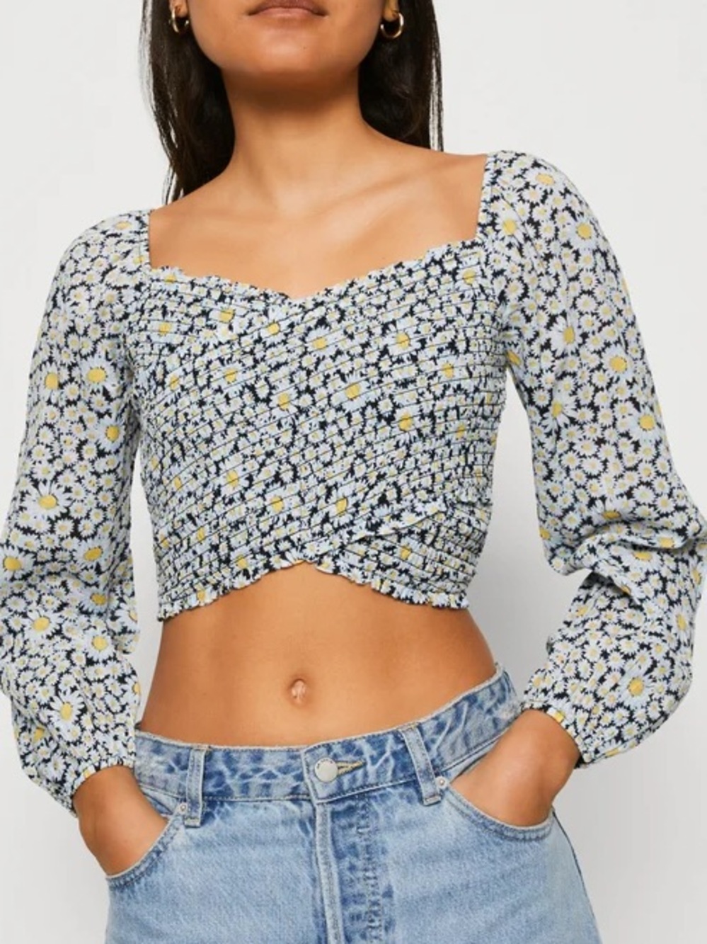 NWT American Eagle Smocked Crop Top Size Small